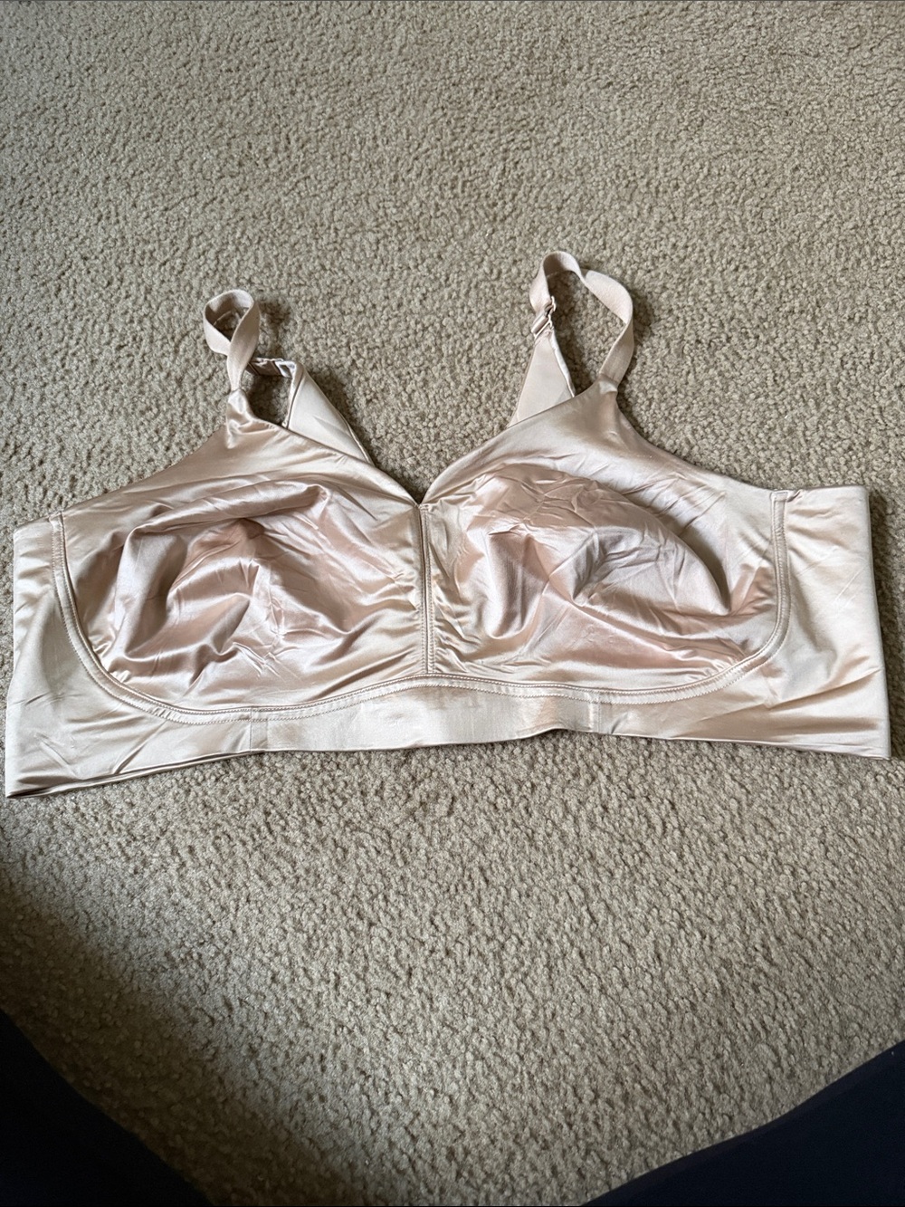 Catherines Satin Wireless Bra - Light Beige